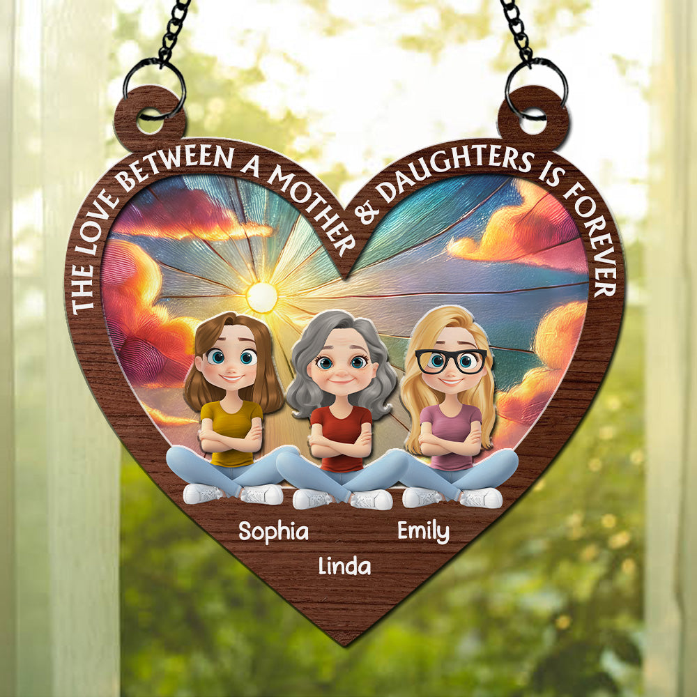The Love Between Mother And Daughter - Personalized Custom Suncatcher