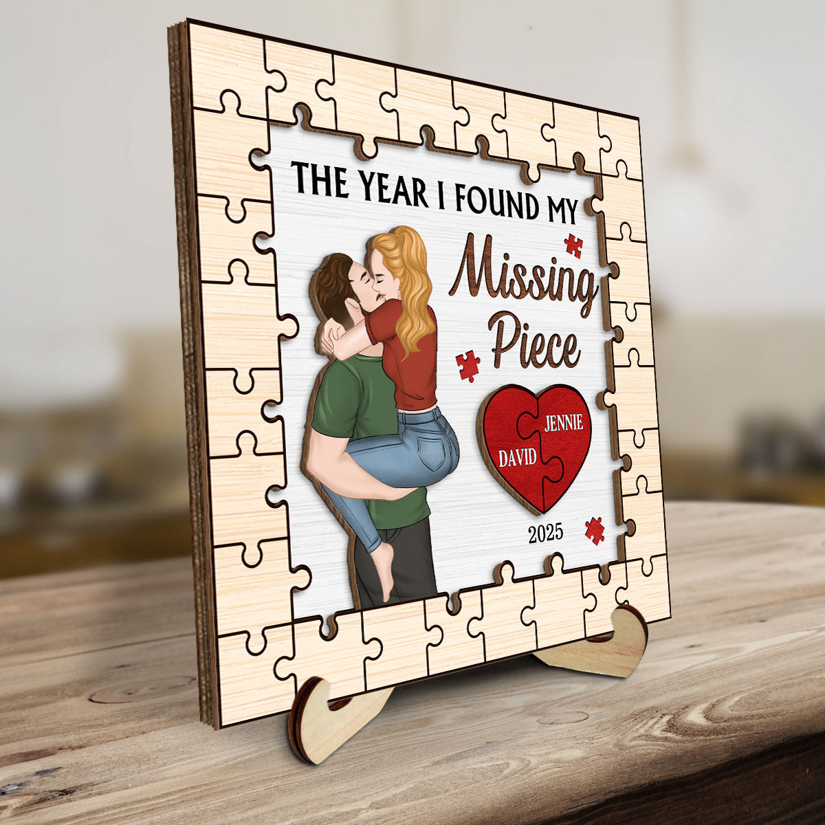 Couple With Love - Personalized Custom Wooden Plaque