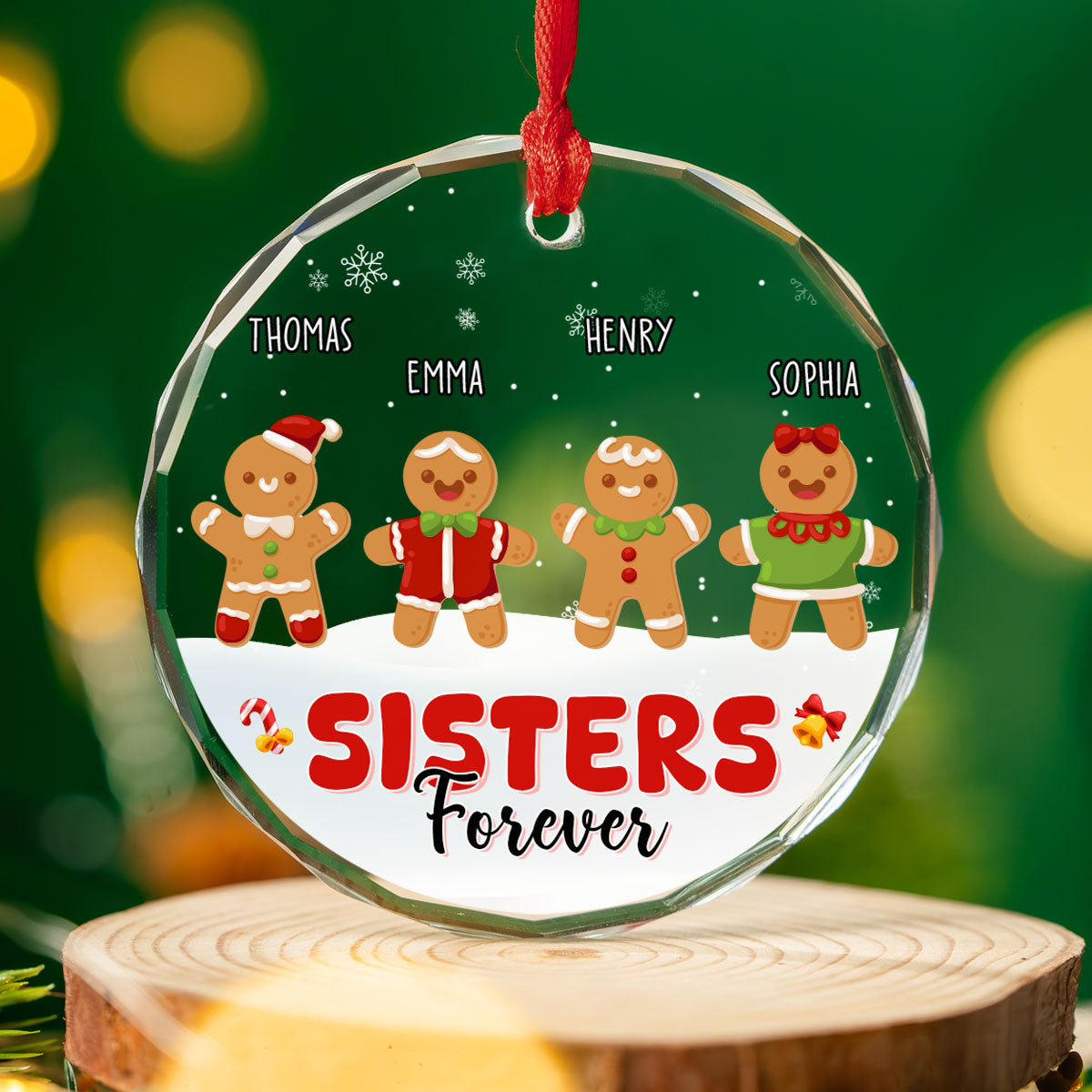 Besties Cookies - Personalized Custom Glass Ornament