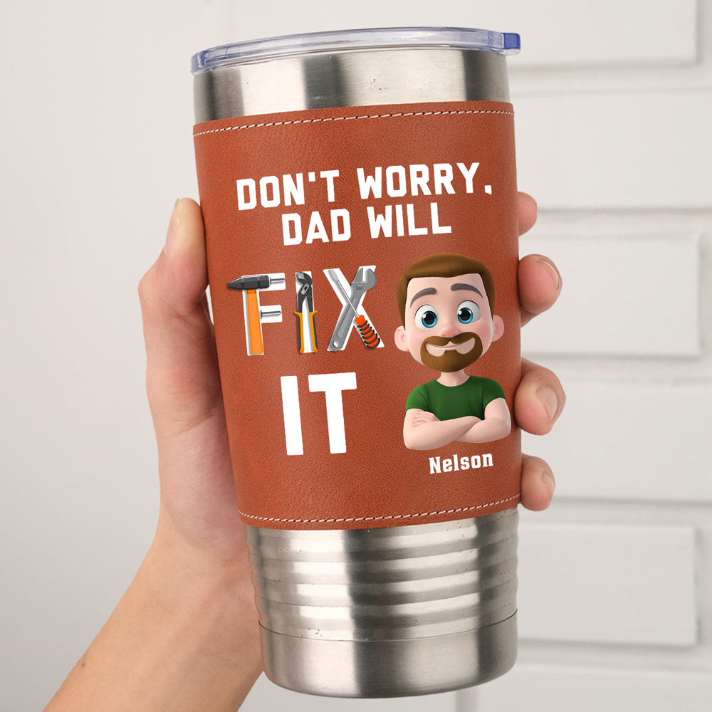 Best Dad - Personalized Custom Leather Tumbler