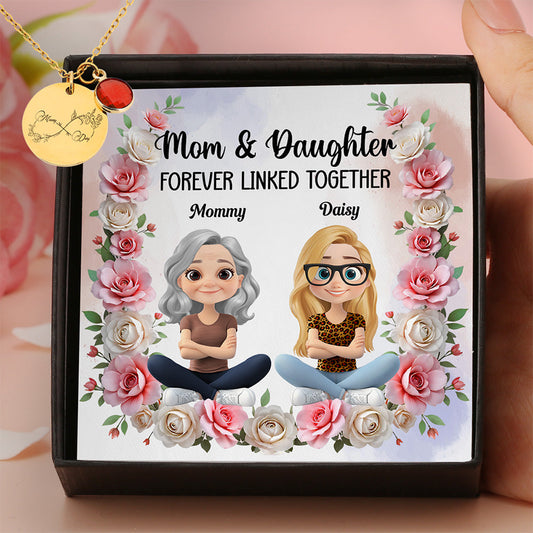 Forever Linked Together - Personalized Custom Birthstone Necklace With Message Card