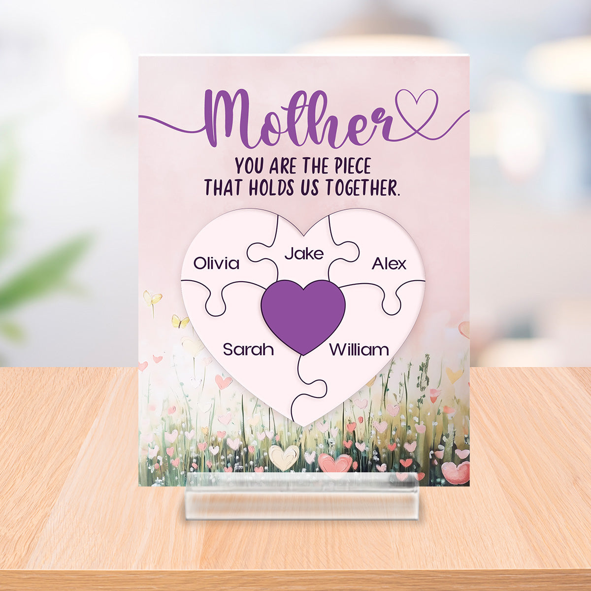 You Are The Piece That Holds Us Together - Personalized Custom Acrylic Plaque With Base