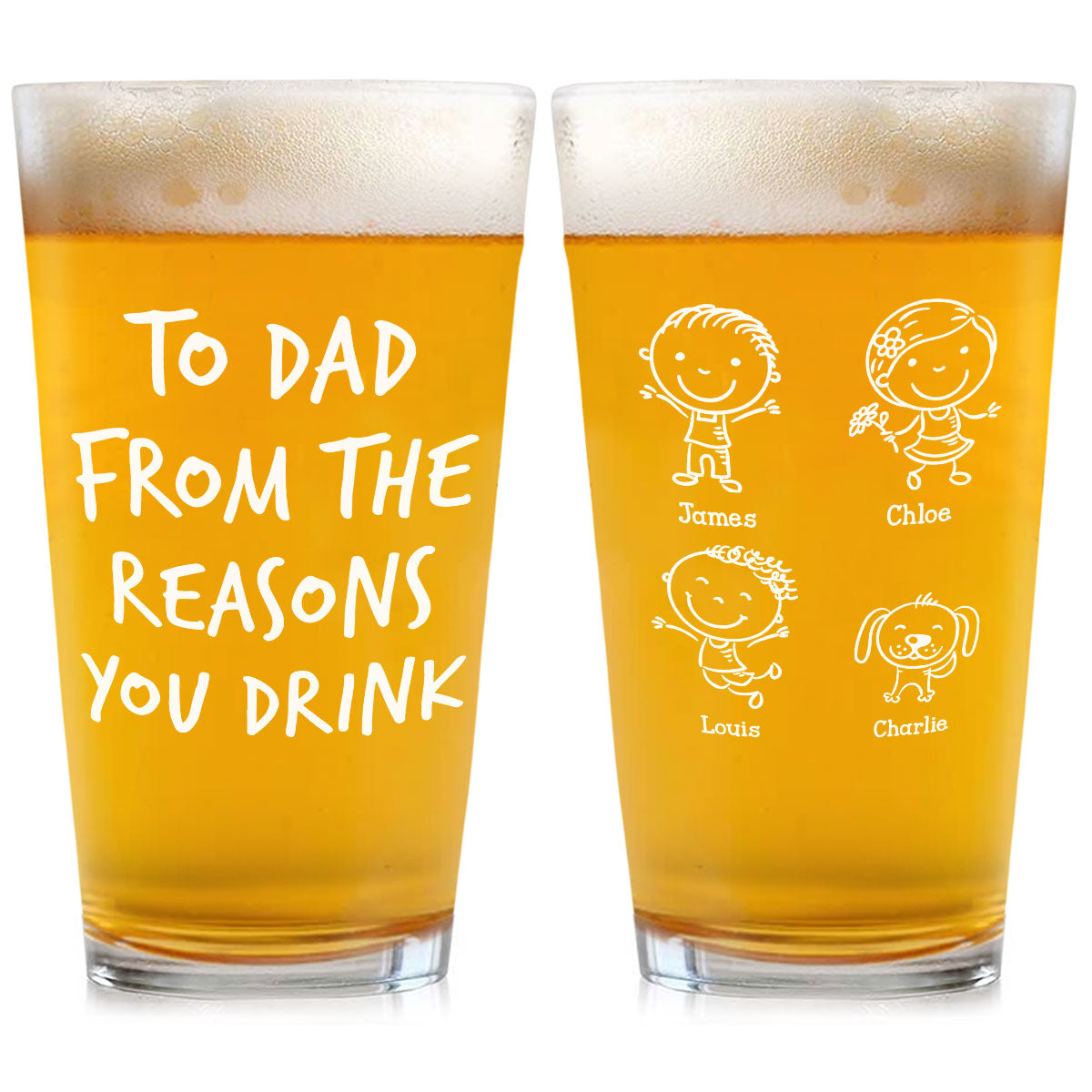 From The Reasons Your Drink  - Personalized Custom Beer Glass