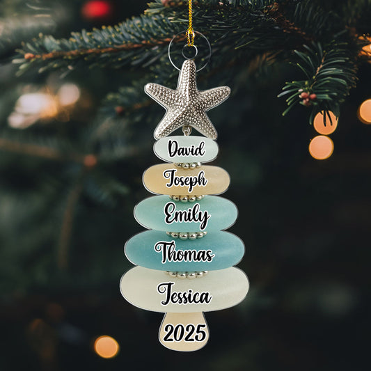 Sea Glass Christmas Tree - Personalized Custom Acrylic Ornament