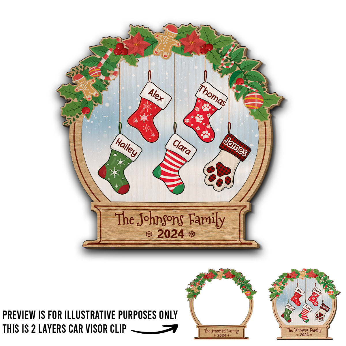 Christmas Funny Stockings - Personalized Custom Car Visor Clip