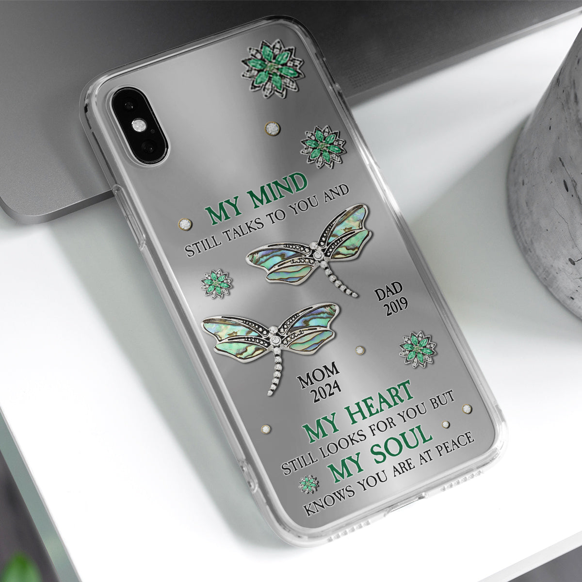 Dragonfly My Mind My Heart My Soul - Personalized Custom Phone Case