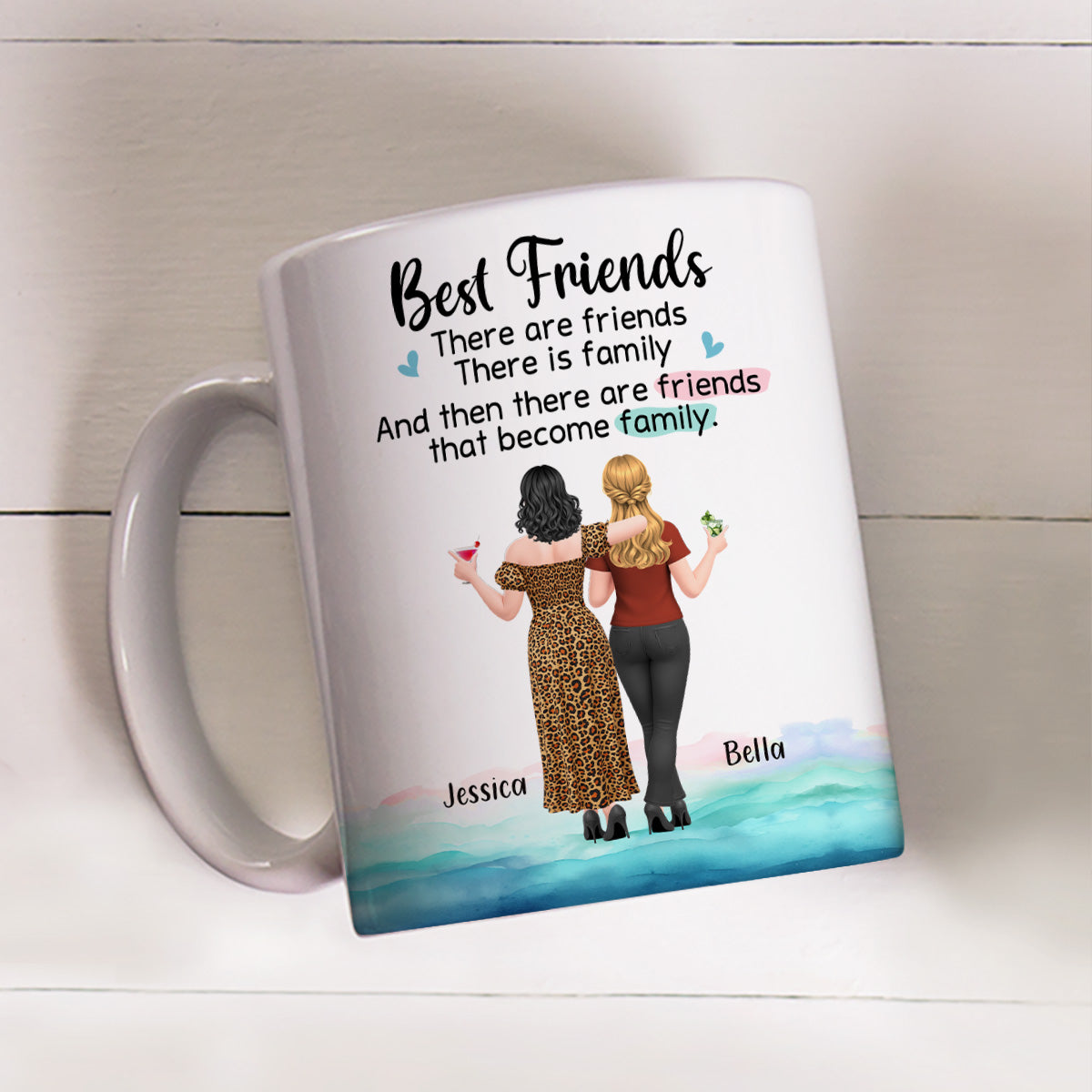Friends Become Family - Personalized Custom Coffee Mug