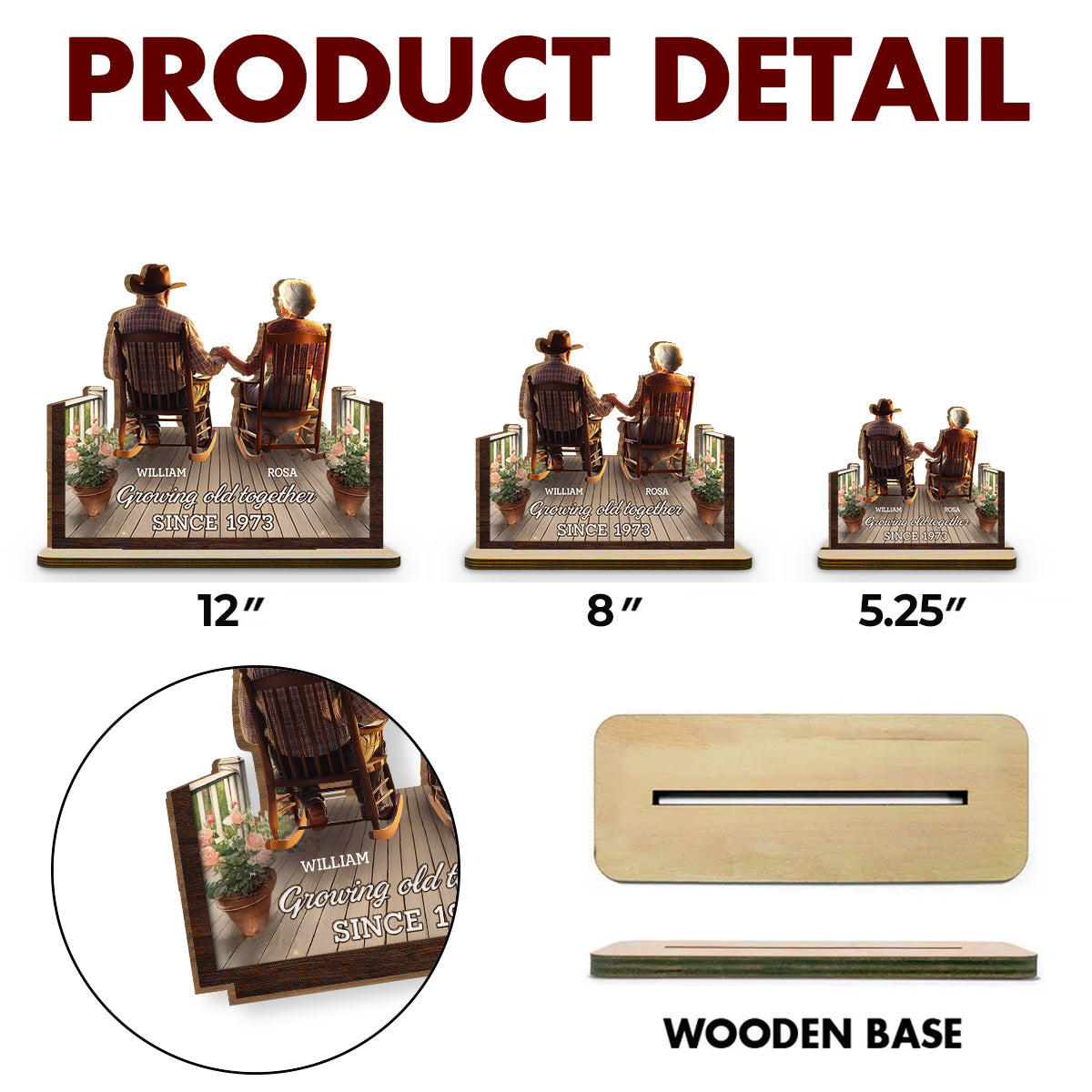 Porchside Bliss - Personalized Custom 2-Layer Wood Plaque With Flat Base