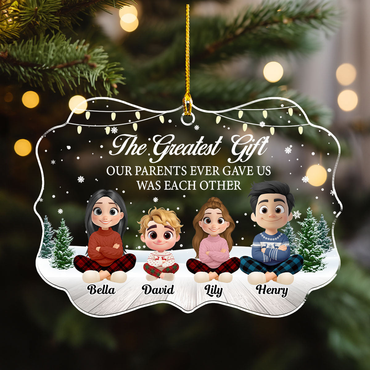 The Most Precious Gift Is Us - Personalized Custom Acrylic Ornament
