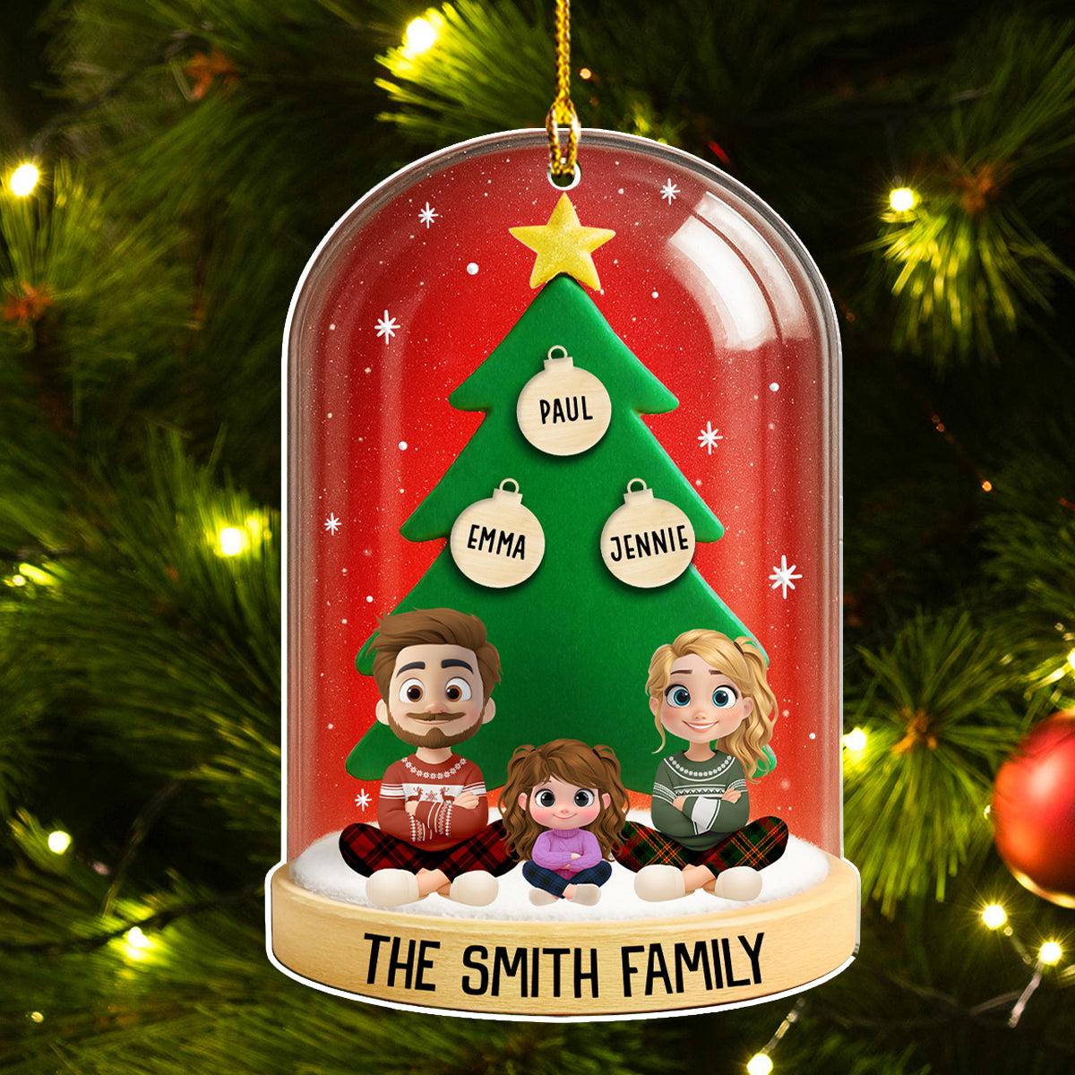 Family Gods Gift That Lasts Forever - Personalized Custom Acrylic Ornament