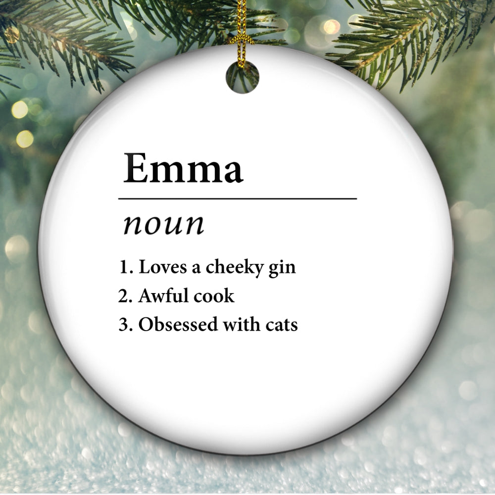 Personal Definition - Personalized Custom Ceramic Ornament