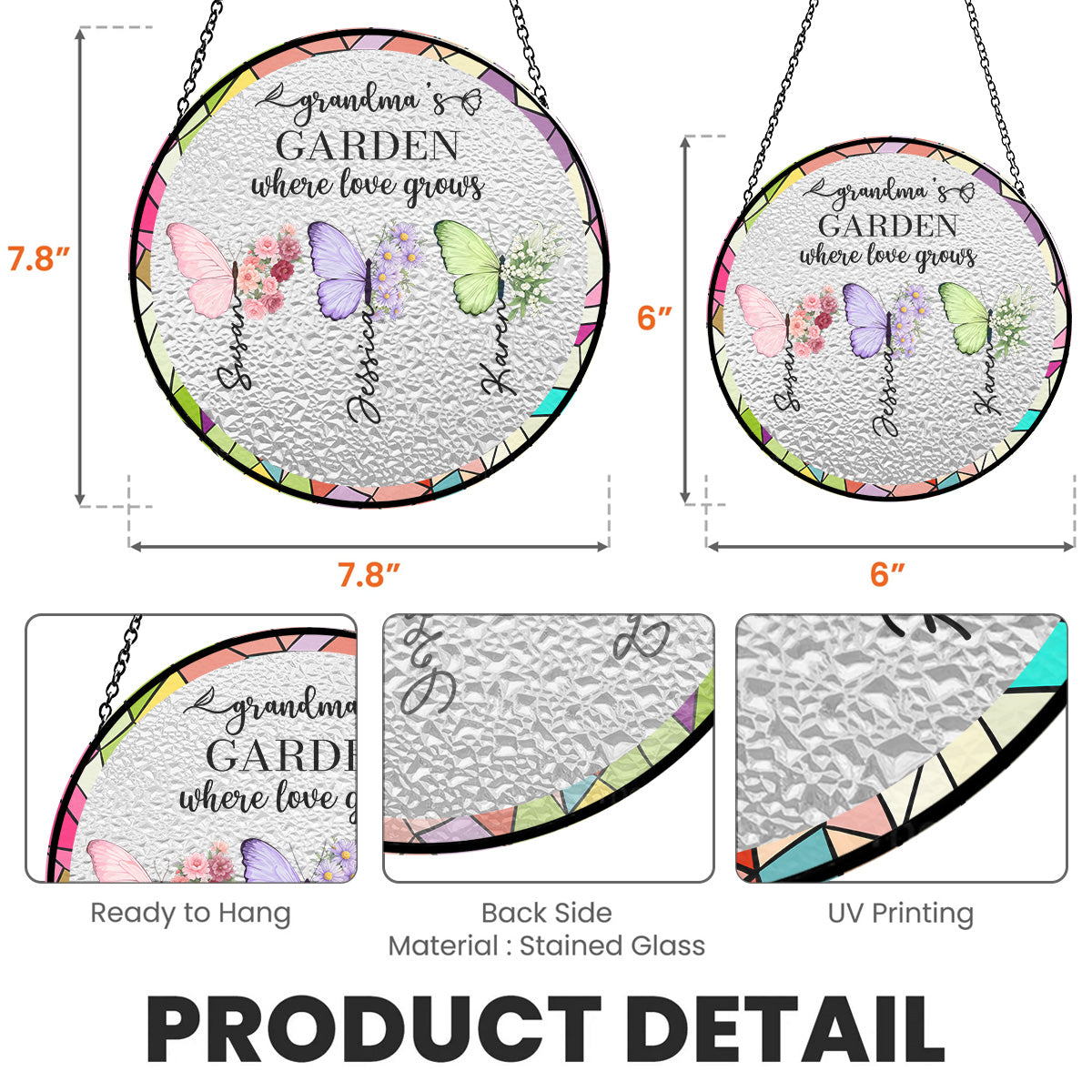 Grandma Makes Everything More Beautiful - Personalized Custom Window Hanging Suncatcher