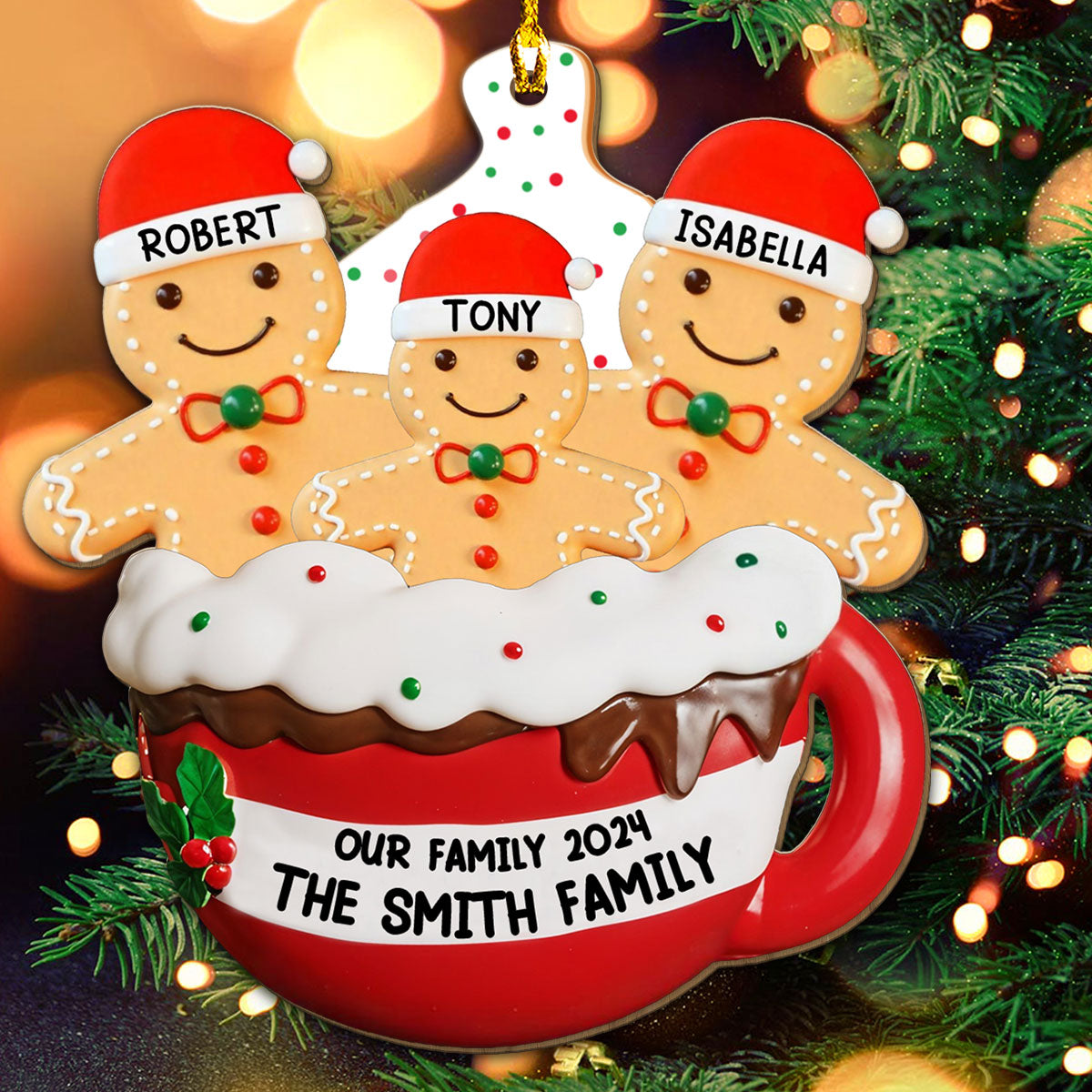 Gingerbread - Personalized Custom Wood Ornament