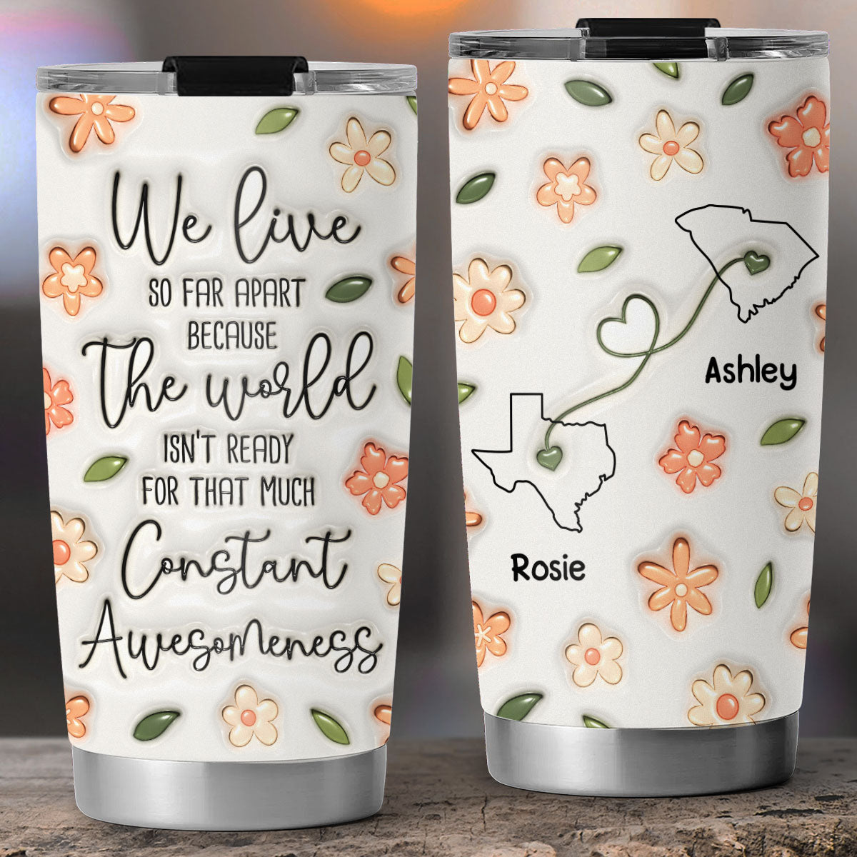 The World Cannot Handle Us Together - Personalized Custom 3D Inflated Effect Tumbler