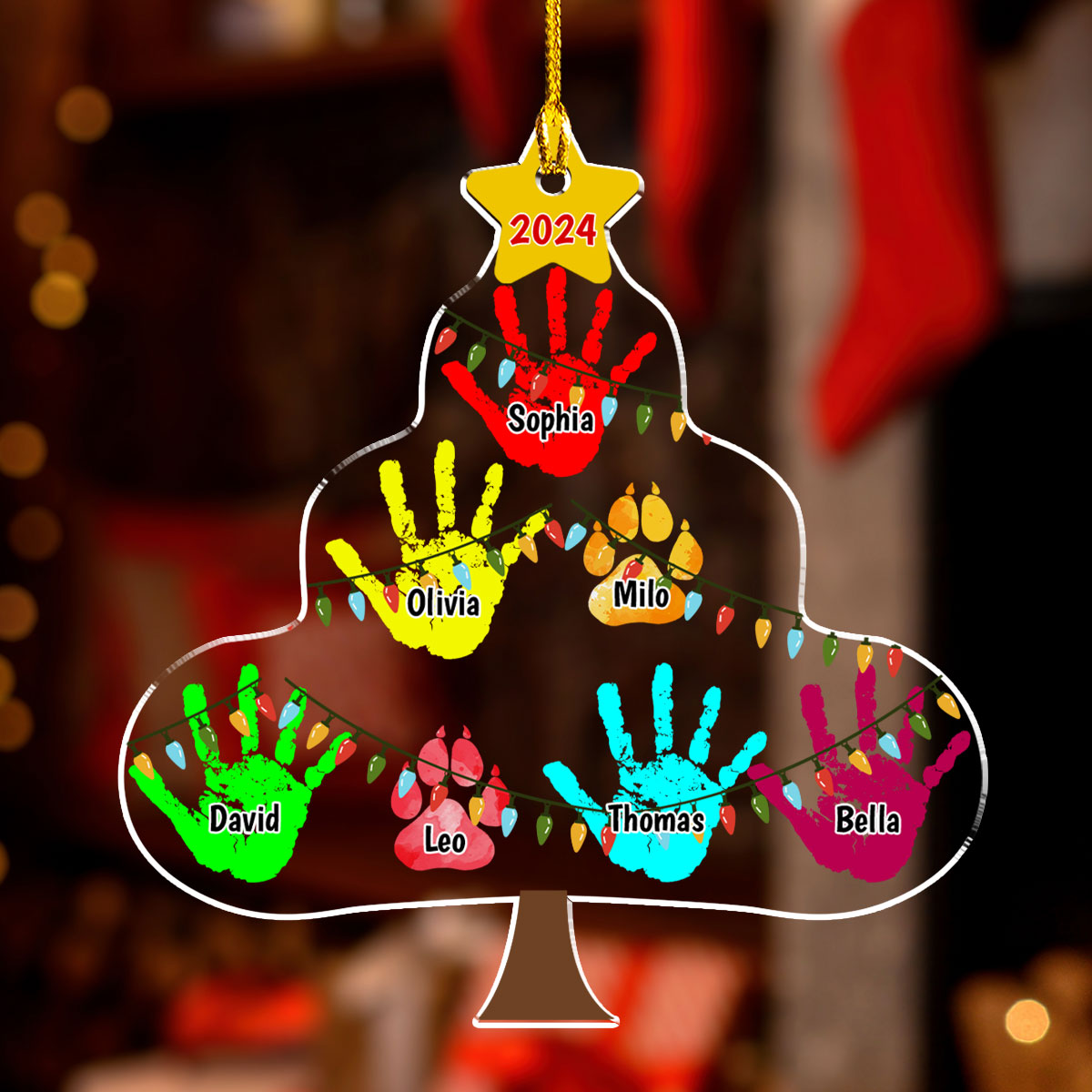 Family Handprints Tree - Personalized Custom Acrylic Ornament