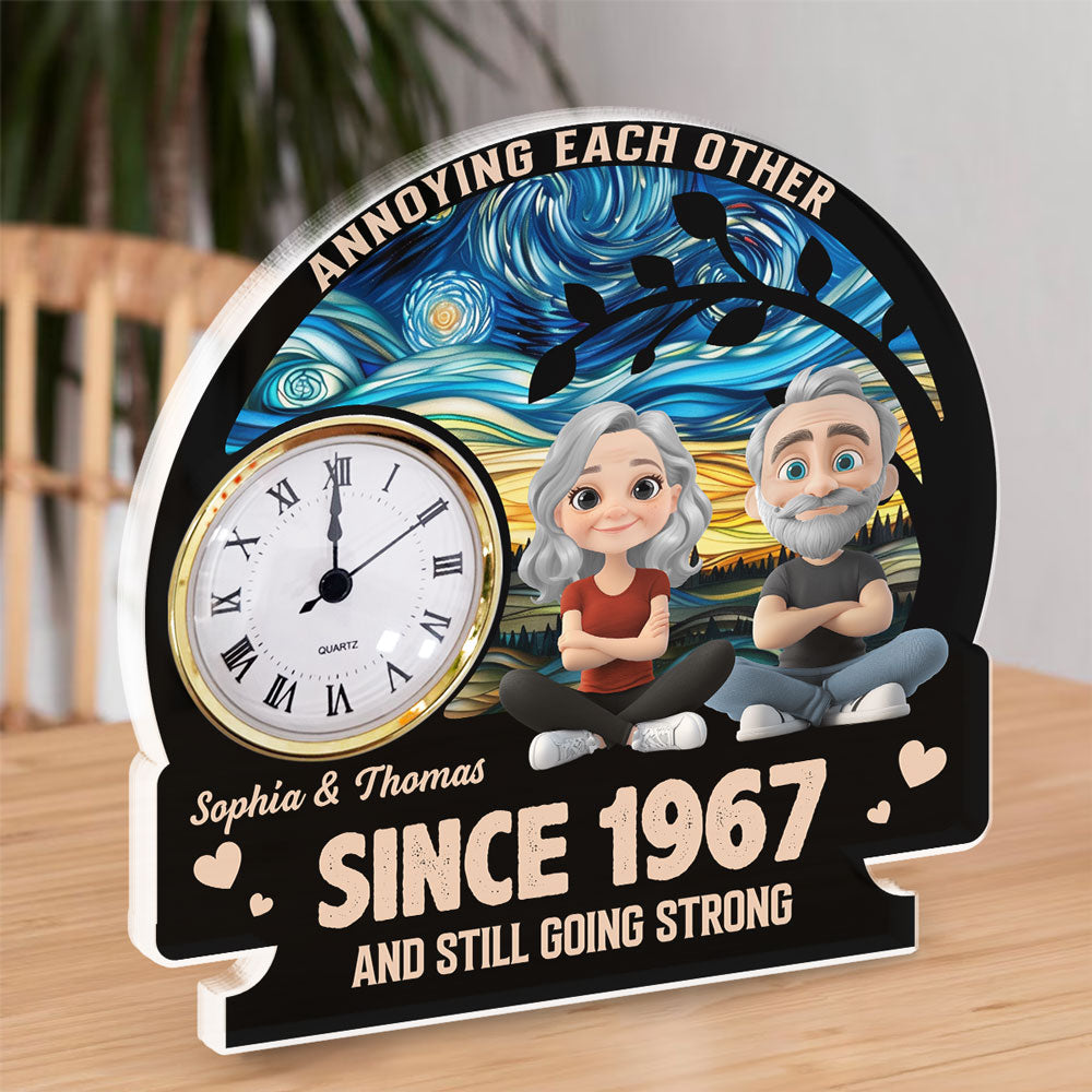 Annoying Each Other - Personalized Custom Acrylic Desk Clock Plaque