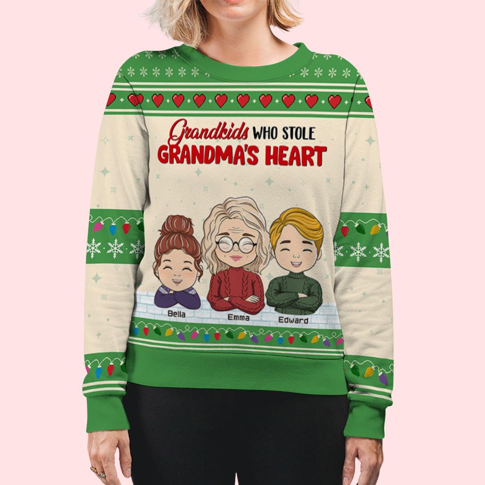 Lovely Grandkids Christmas - Personalized Custom All-Over-Print Sweatshirt