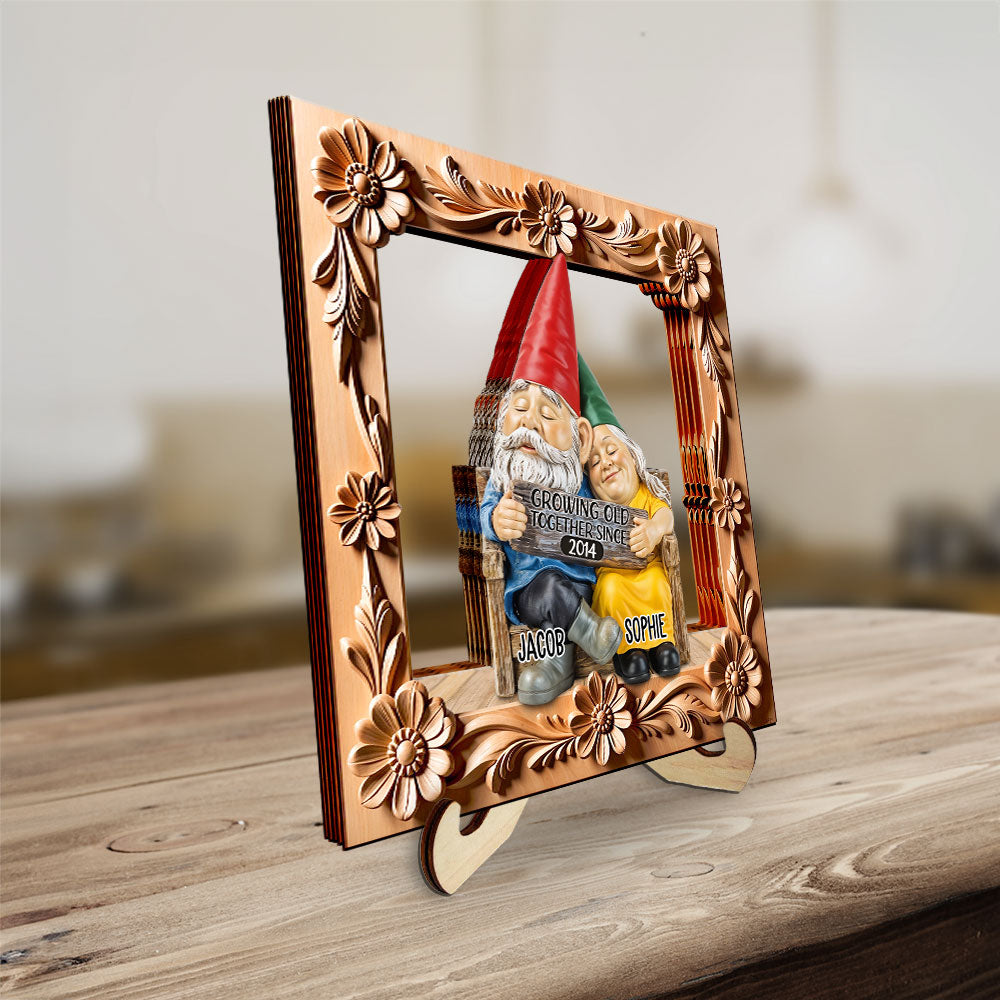 Growing Old Together - Personalized Custom Wooden Plaque