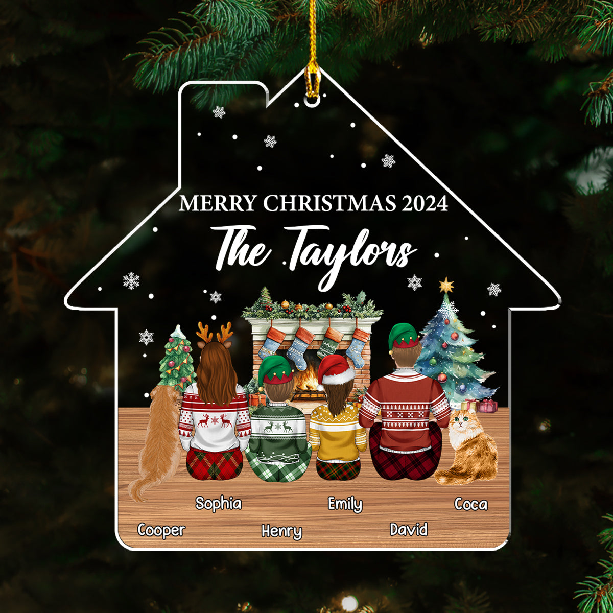 Family Reunion Christmas - Personalized Custom Acrylic Ornament