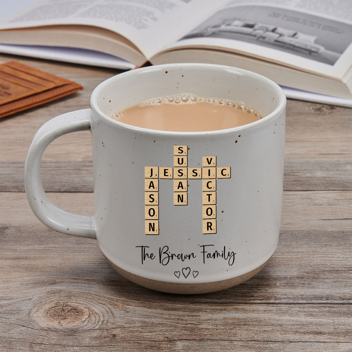 Crossword Art Merry Christmas - Personalized Custom Pottery Mug