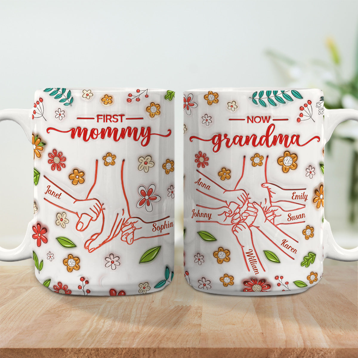 From Mom To Grandma - Personalized Custom 3D Inflated Effect Mug