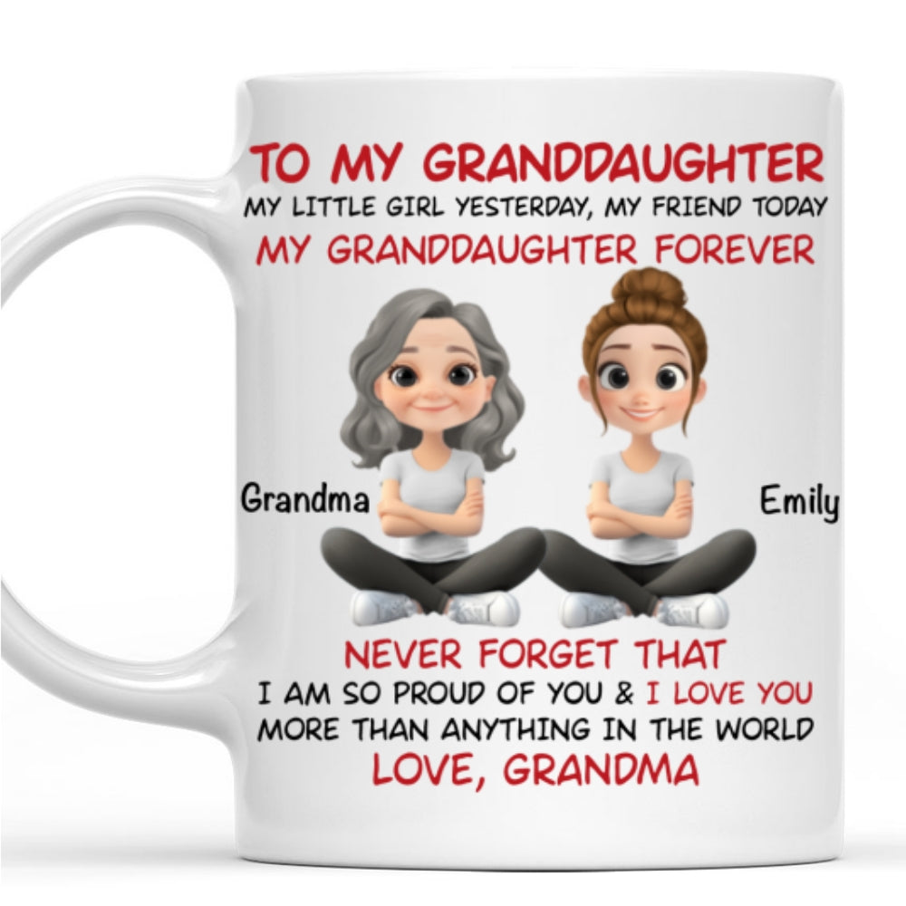 Granddaughter You Are My Little Girl Yesterday - Personalized Custom Coffee Mug