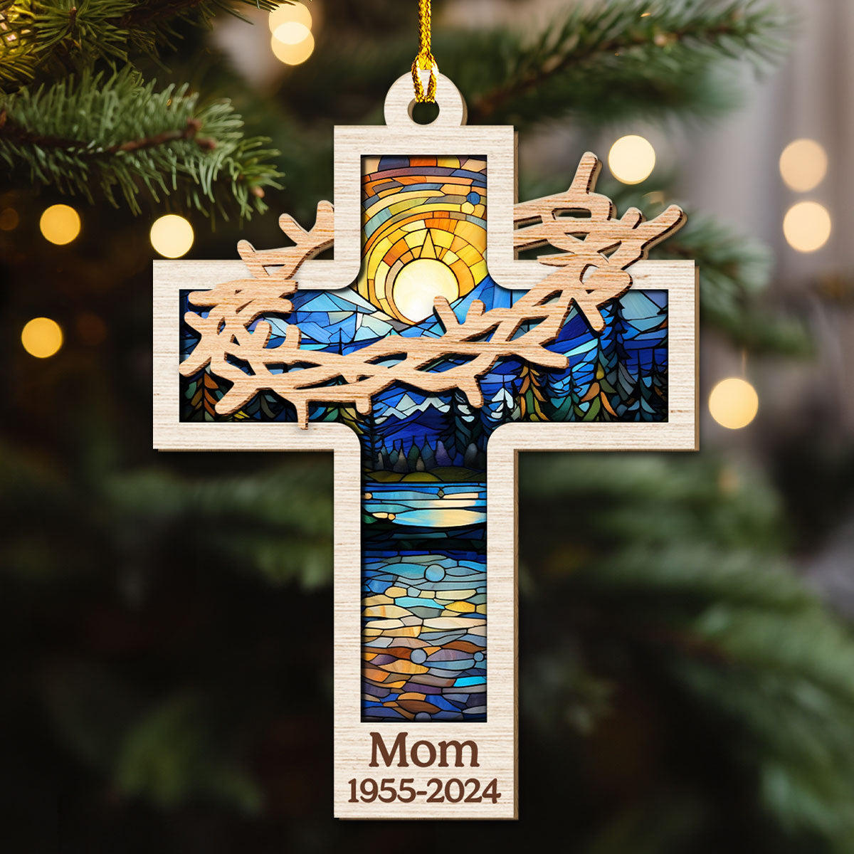 Personal Cross - Personalized Custom Wood Ornament