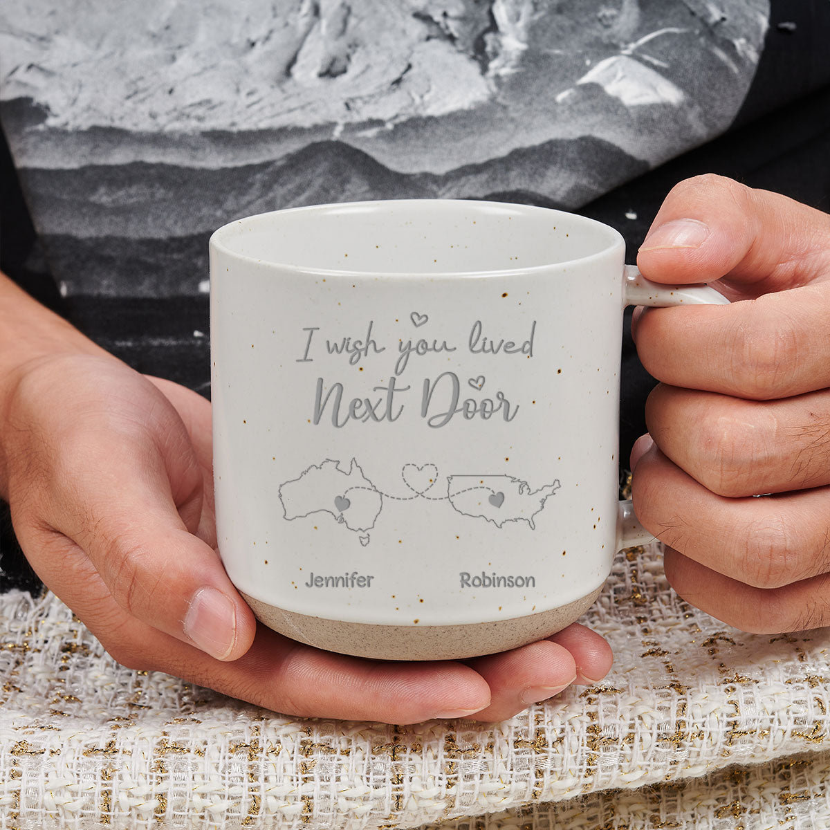 I Wish We Lived Close International  - Personalized Custom Pottery Mug