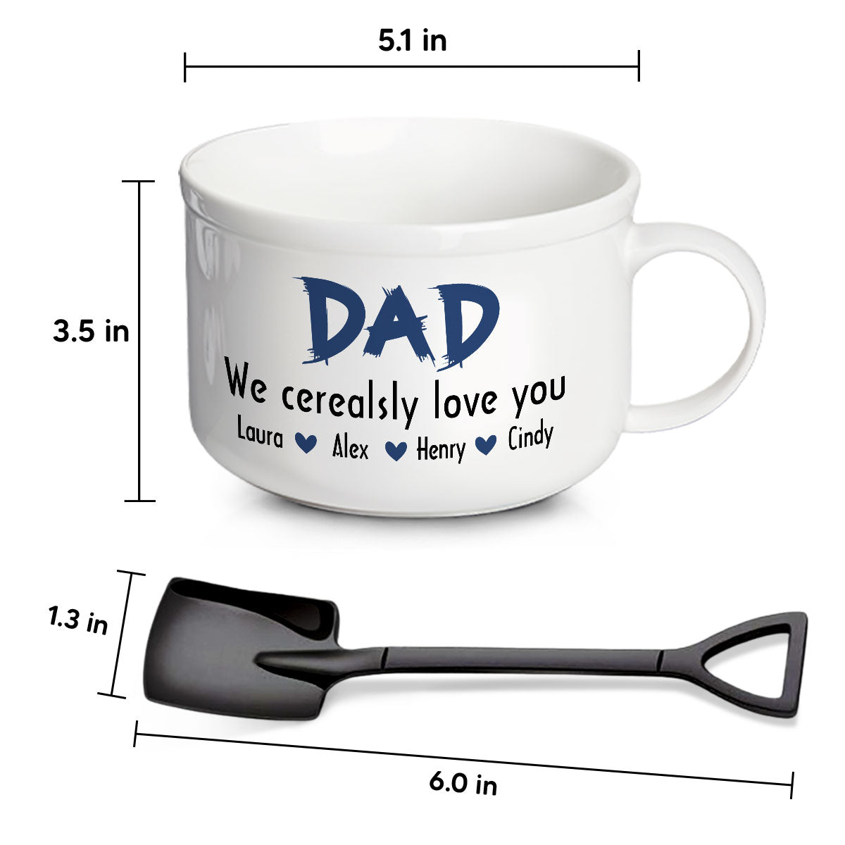 Dad We Cerealsly Love You - Personalized Custom Ceramic Bowl