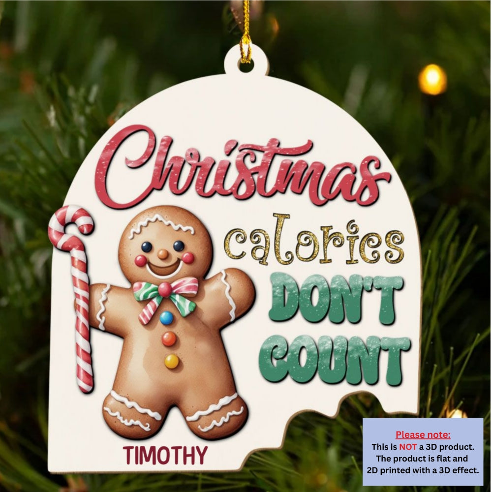 Christmas Calories - Personalized Custom Wood Ornament