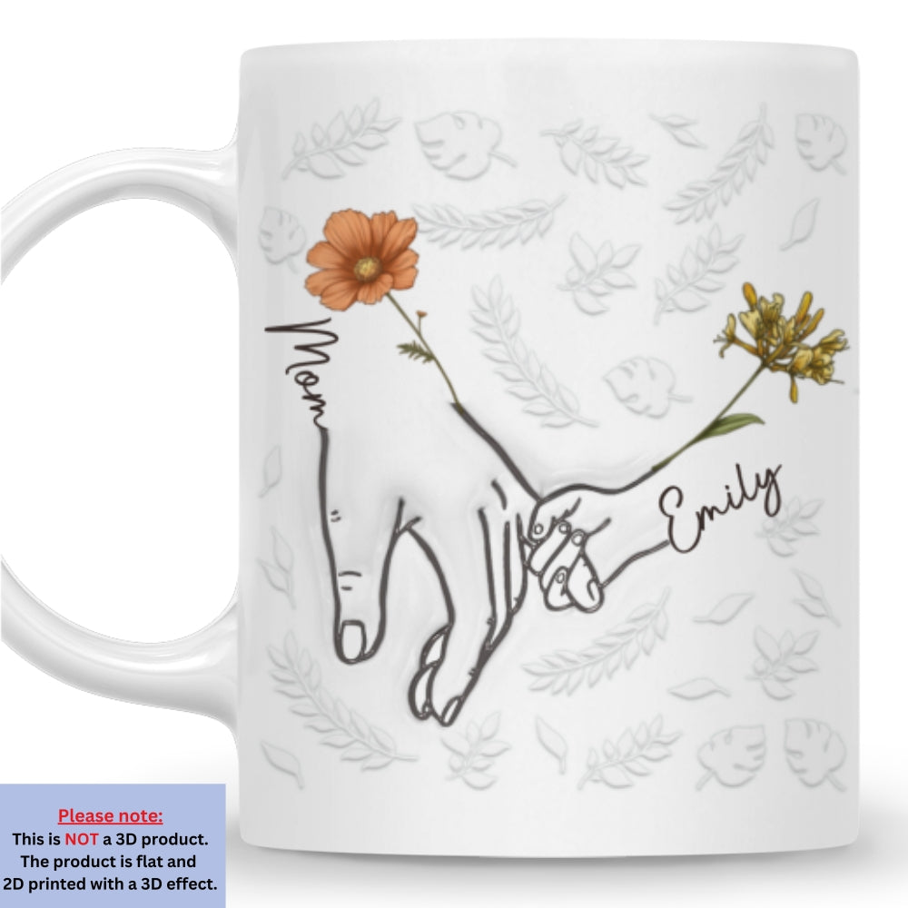 Hand In Hand, Heart In Heart - Personalized Custom 3D Inflated Effect Mug