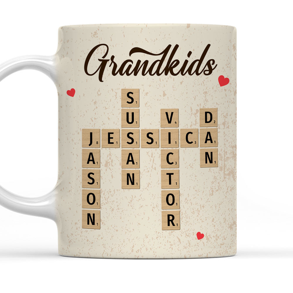 Grandkids Family Besties Coworkers Crossword Puzzle - Personalized Custom Coffee Mug