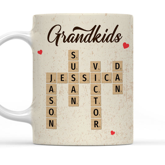 Grandkids Family Besties Coworkers Crossword Puzzle - Personalized Custom Coffee Mug