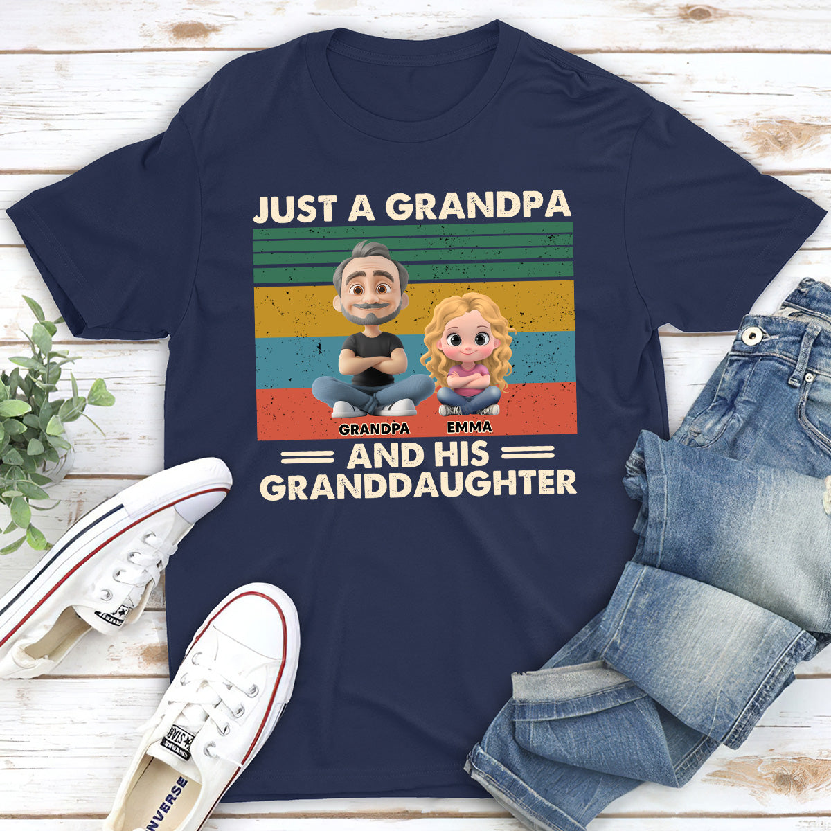 Grandpa And Grandkids - Personalized Custom Shirt