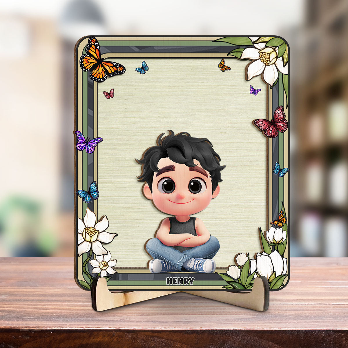 Beautiful Flower For Mom - Personalized Custom Wooden Plaque