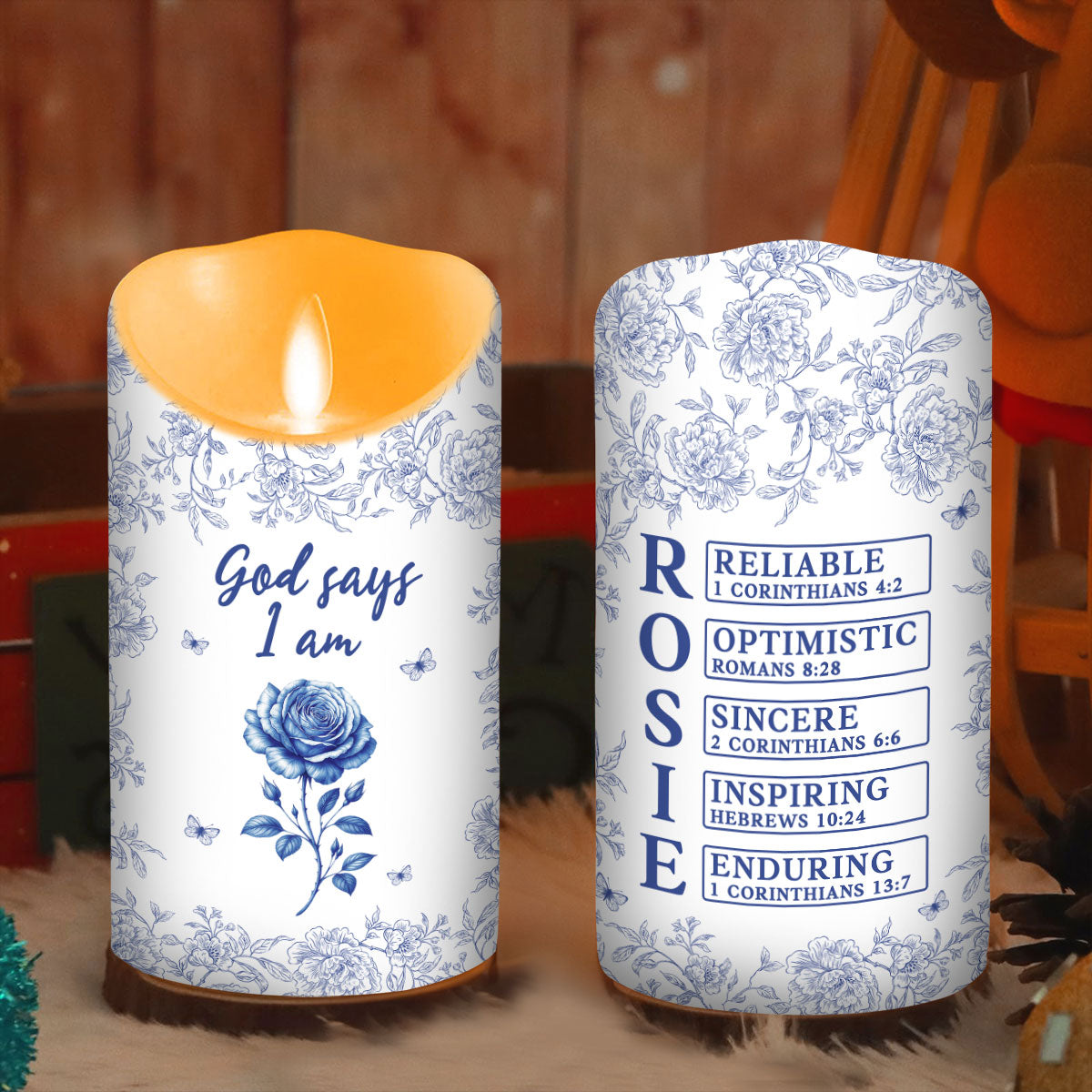 God Says I Am - Personalized Custom LED Candle