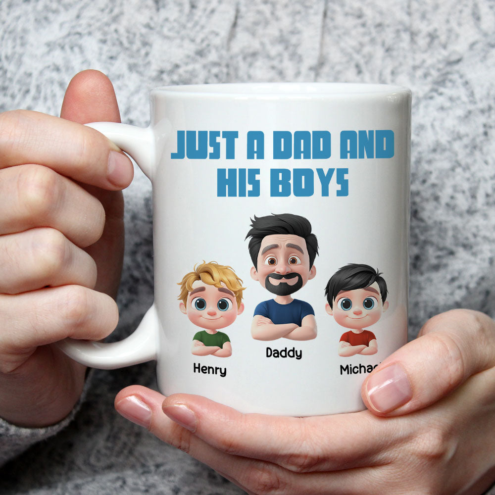 Daddy And His Children - Personalized Custom Coffee Mug