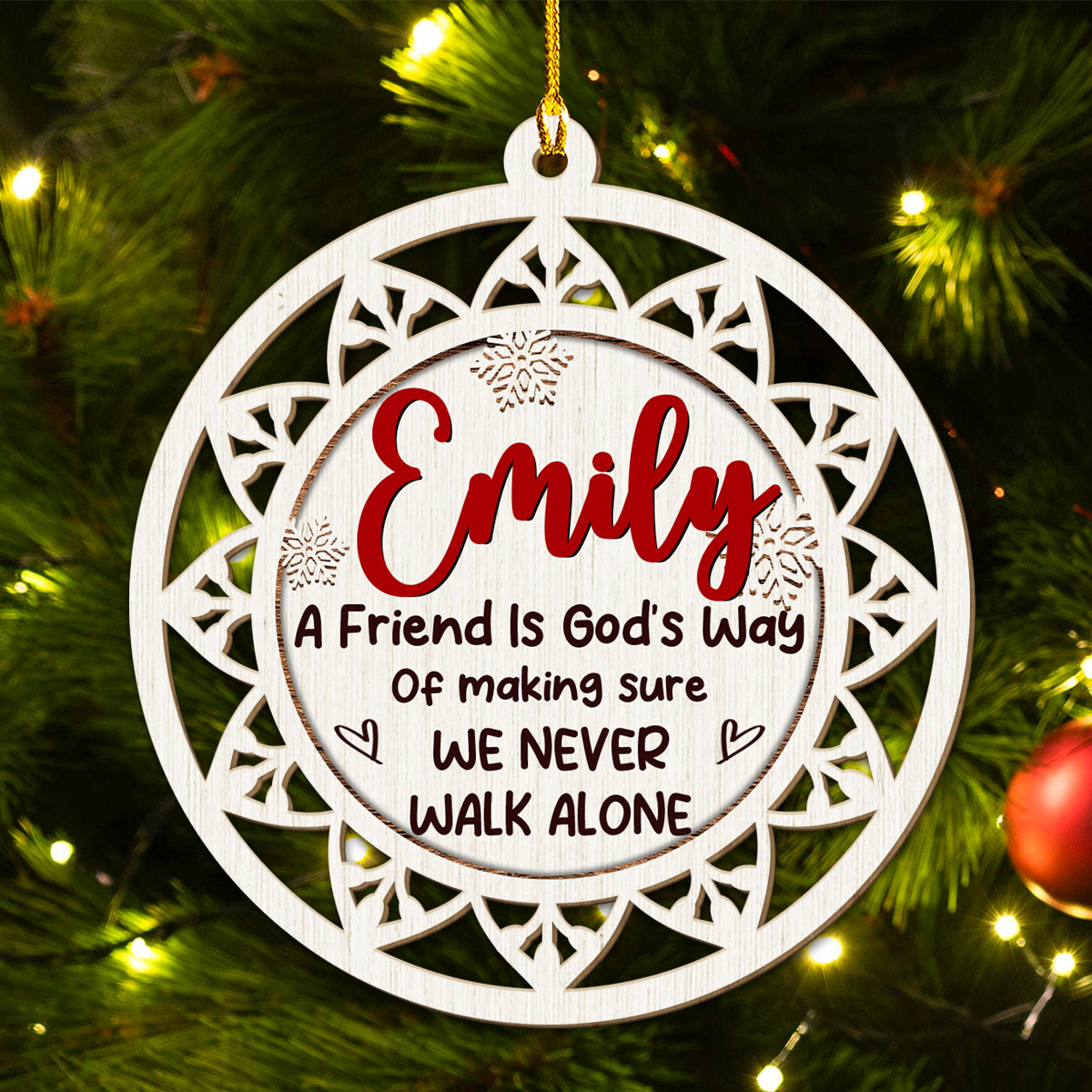 Make Sure We Never Walk Alone - Personalized Custom Wood Ornament