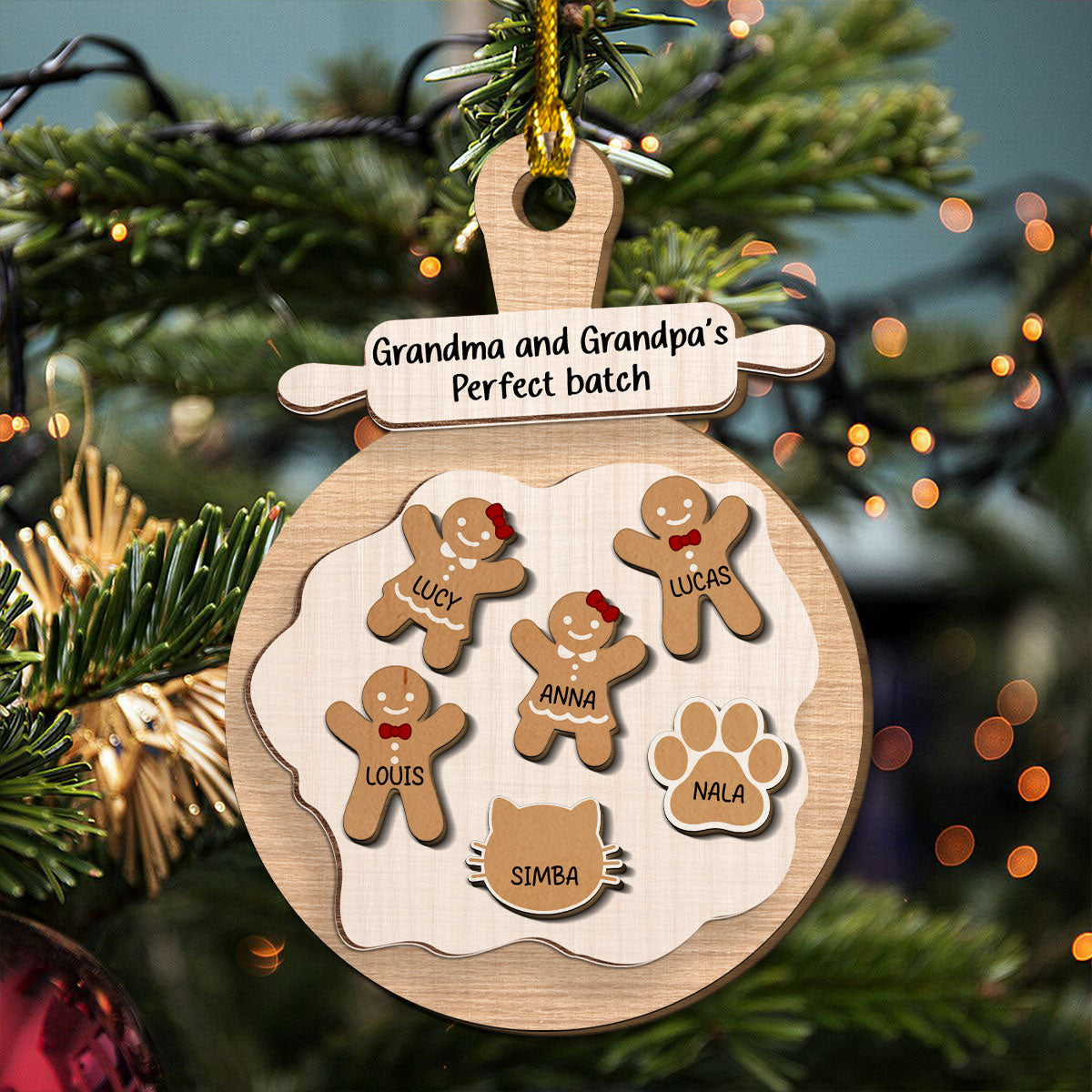 Perfect Batch Of Nana And Papa - Personalized Custom Freeshape 2-Layered Wood Ornament