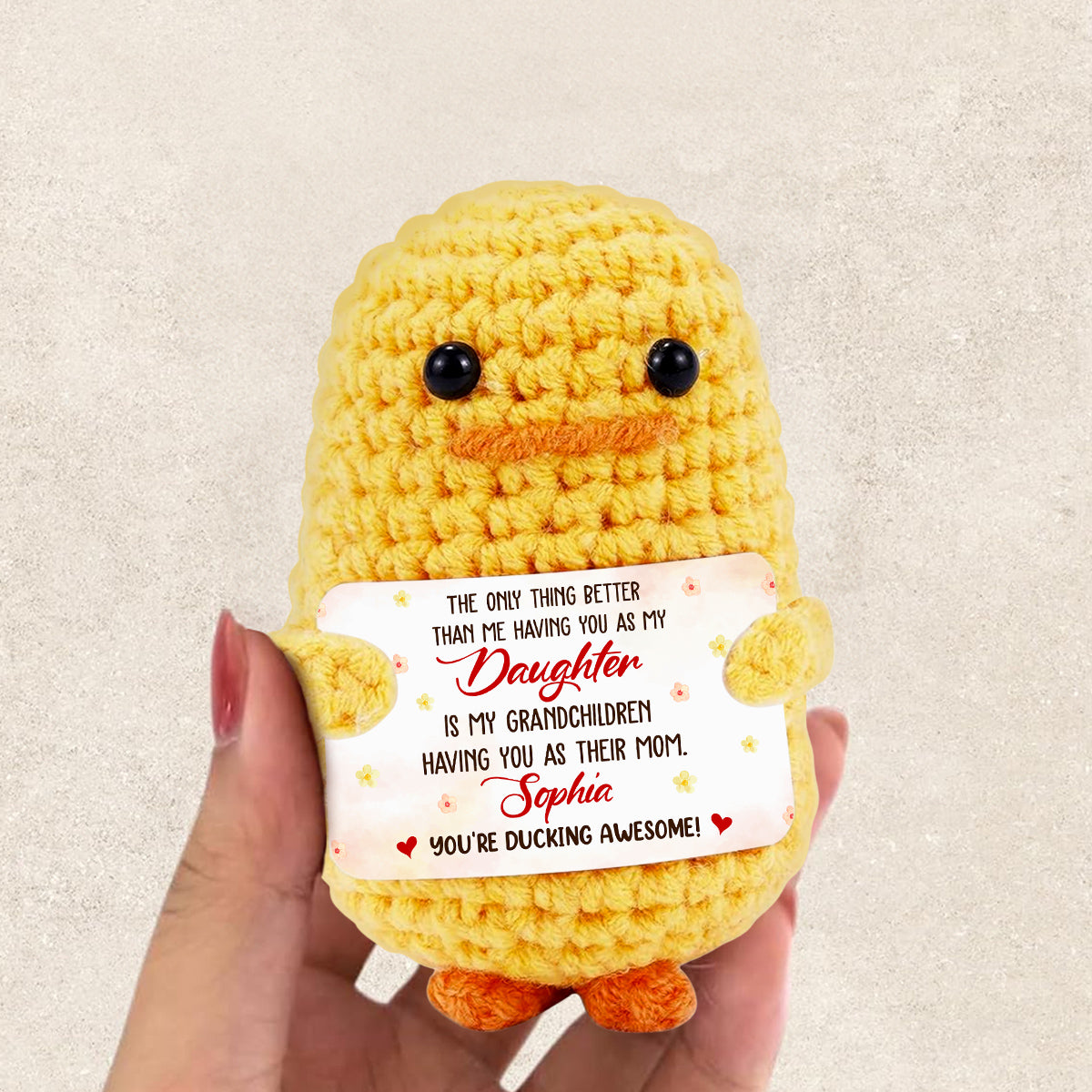 The Only Thing Better - Personalized Custom Duck Crocheted Plushie With Message