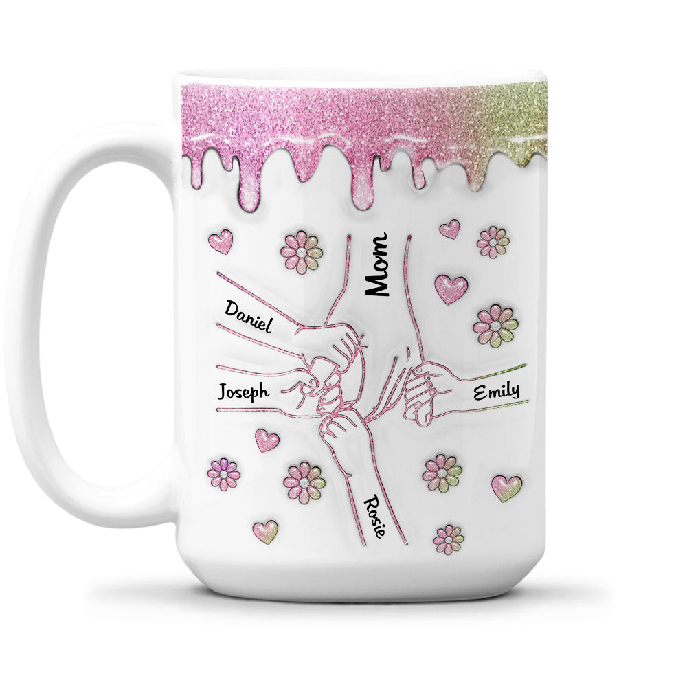 Hold Our Hands And Our Hearts - Personalized Custom 3D Inflated Effect Mug