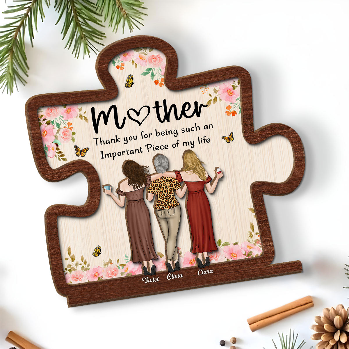 Important Piece - Personalized Custom 2-Layer Wood Plaque With Flat Base