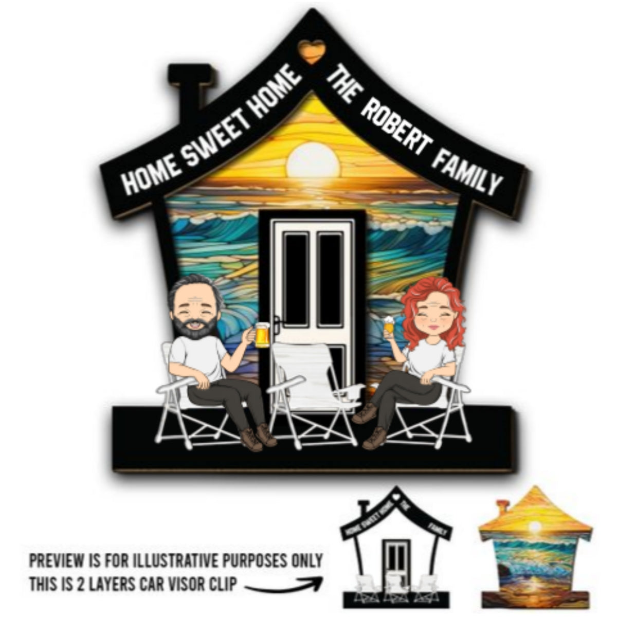 Sweet Home - Personalized Custom Car Visor Clip