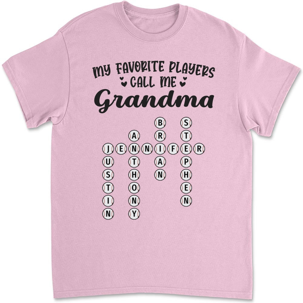 My Favorite Players Call Me Nana Crossword - Personalized Custom Shirt