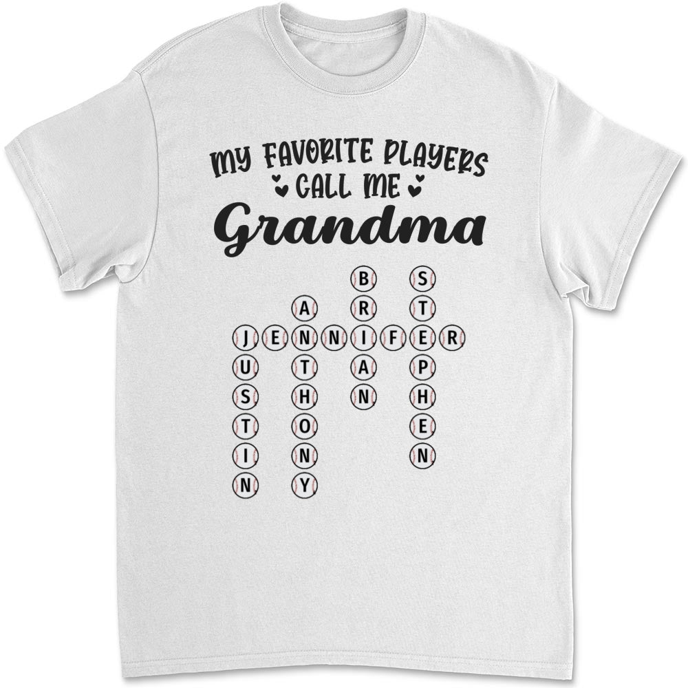 My Favorite Players Call Me Nana Crossword - Personalized Custom Shirt