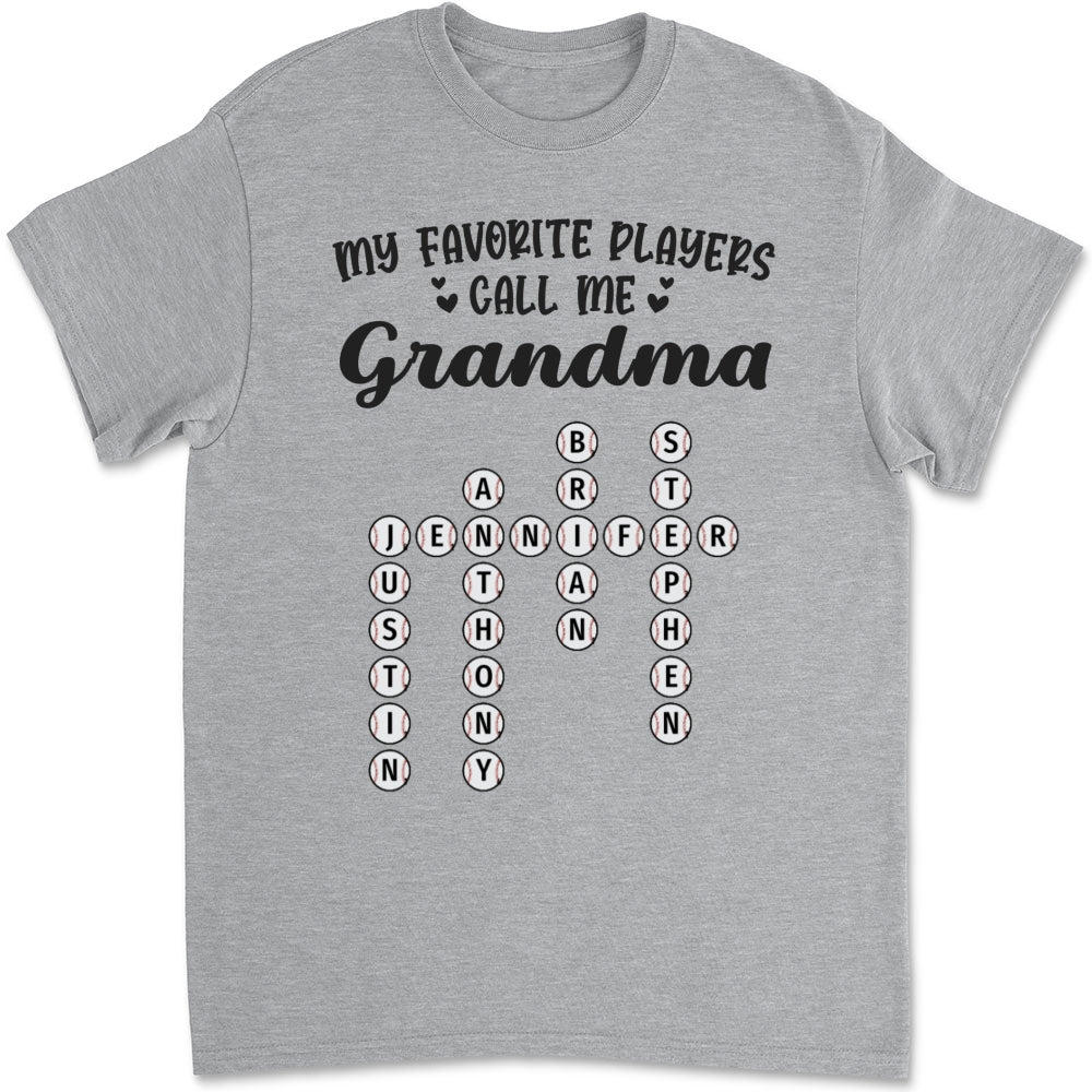My Favorite Players Call Me Nana Crossword - Personalized Custom Shirt