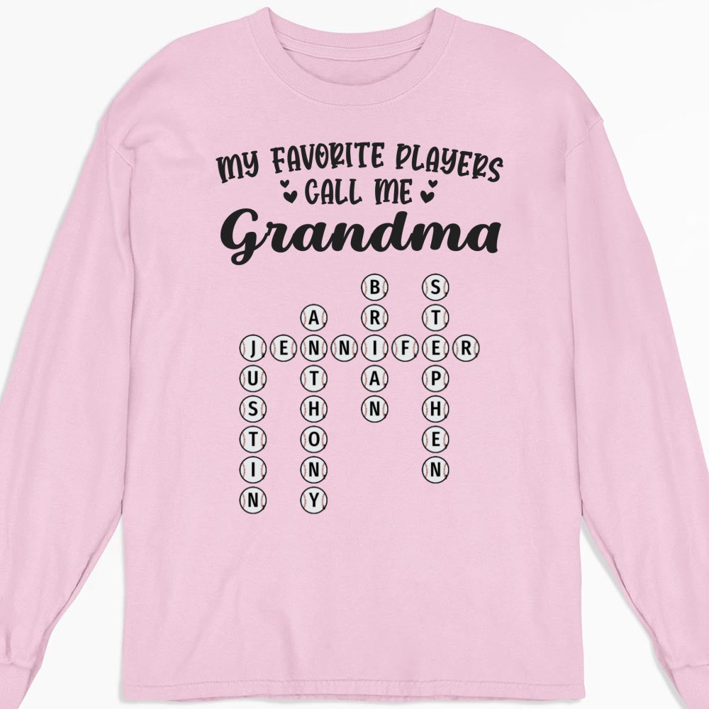 My Favorite Players Call Me Nana Crossword - Personalized Custom Shirt