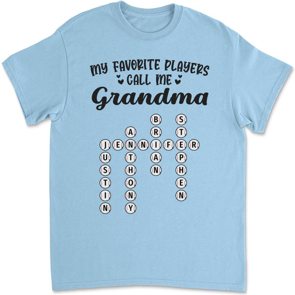 My Favorite Players Call Me Nana Crossword - Personalized Custom Shirt