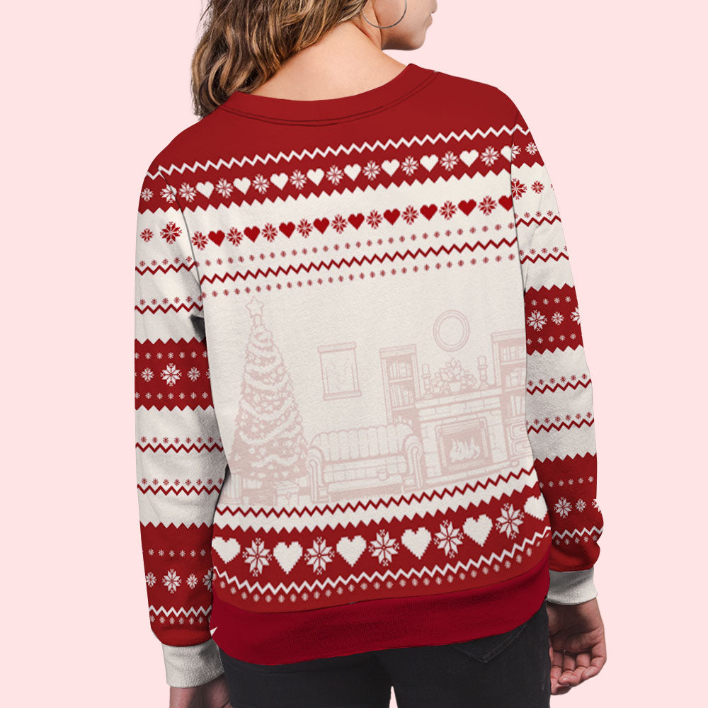 Grandma And Grandkids Snowman Christmas - Personalized Custom All-Over-Print Sweatshirt