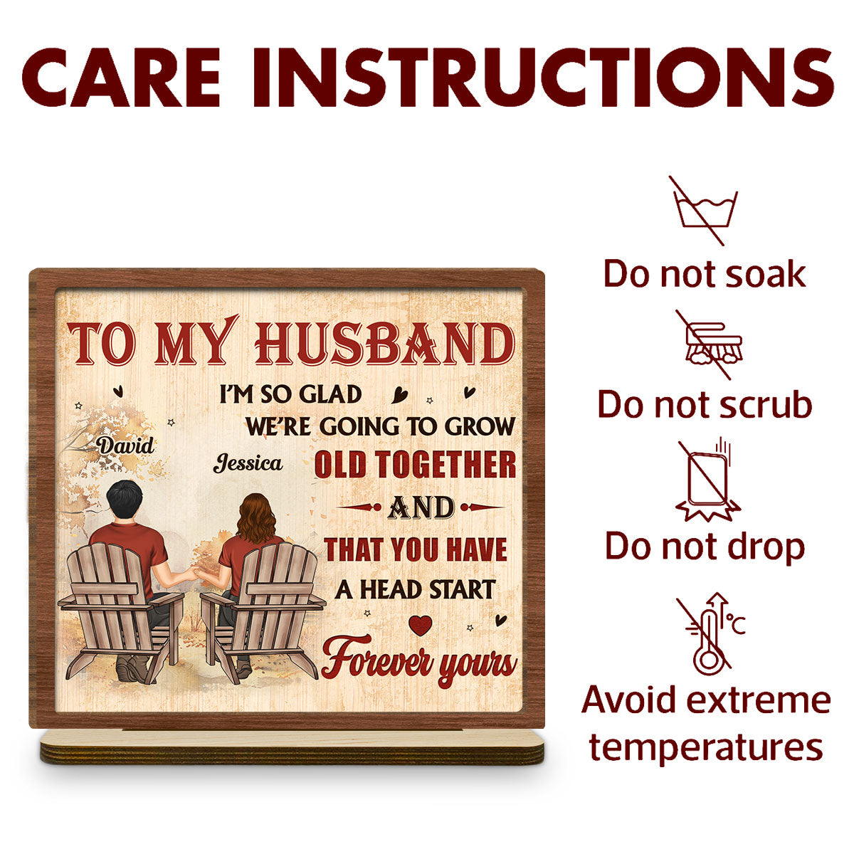 A Lifetime With You - Personalized Custom 2-Layer Wood Plaque With Flat Base